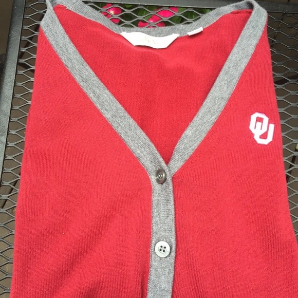 University Of Oklahoma College Cardigan Sweater with pockets Women Medium ๐ - Picture 3 of 5